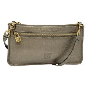 Authentic LOEWE Shoulder Pouch Leather Gold